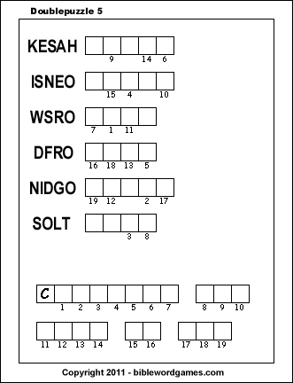 Free Bible Double Puzzle