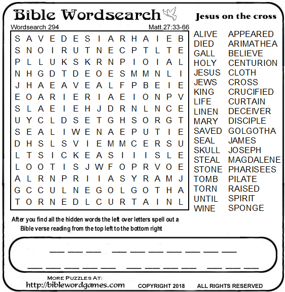 Bible wordsearch puzzle