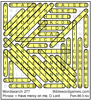 Bible word search puzzle