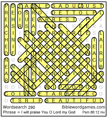 Bible wordsearch puzzle